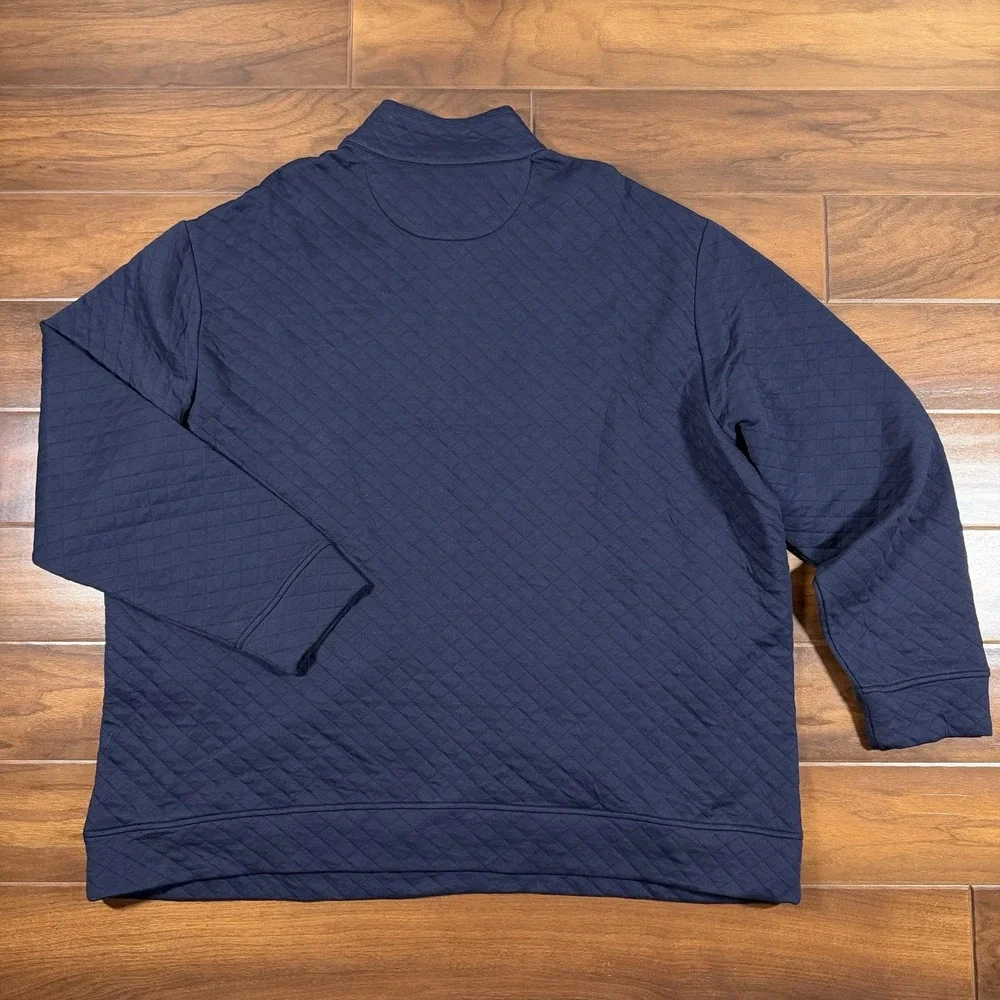 Polo Ralph Lauren Men's Size 2XLT Blue Quilted Quarter Zip Pullover Long Sleeve